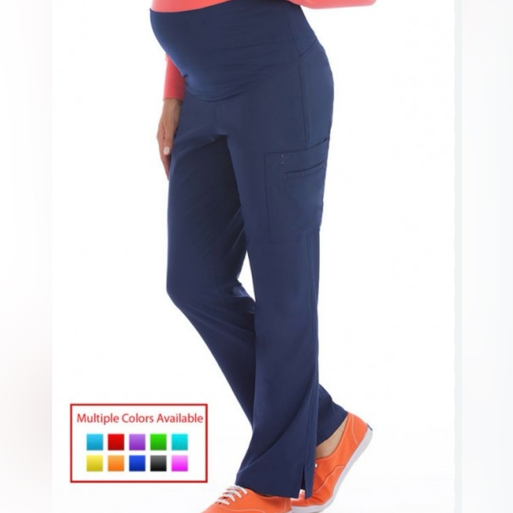 Med Couture Maternity Scrub Pants, Plus+One 4-Way Energy Stretch, L
